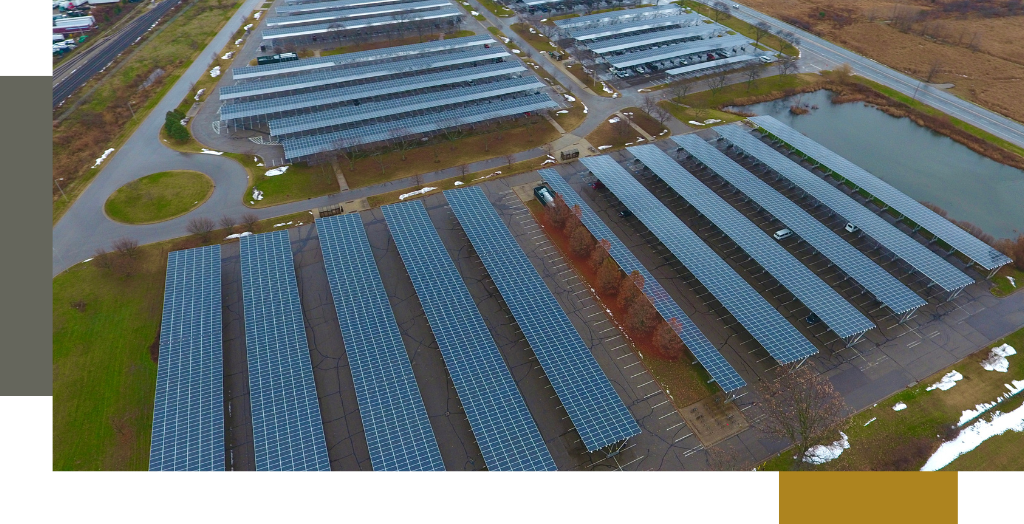 solar panels on Michigan State University parking structure